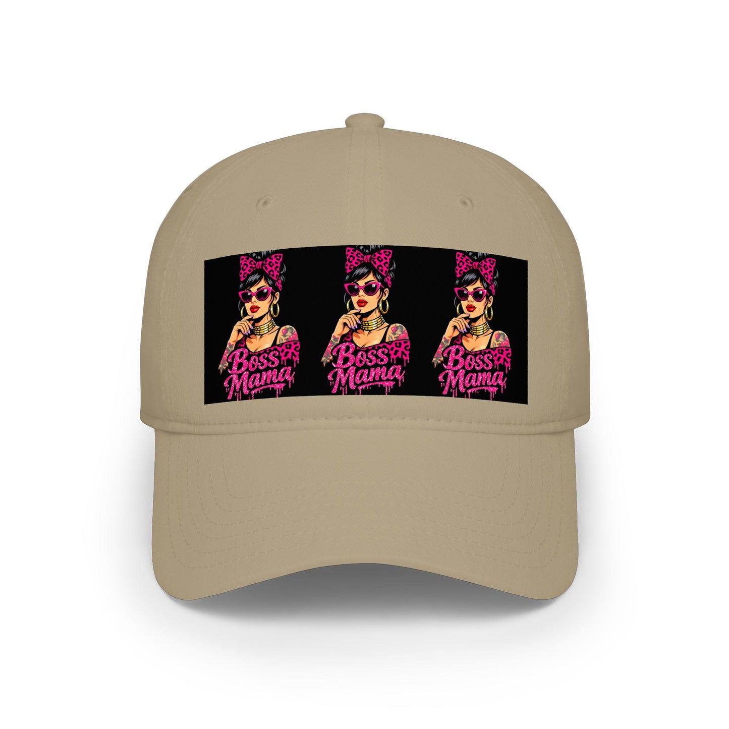 Boss Mama Low Profile Baseball Cap | Retro pop art, pink & black