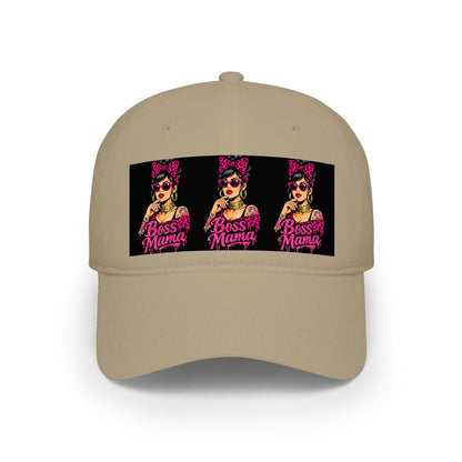 Boss Mama Low Profile Baseball Cap | Retro pop art, pink & black