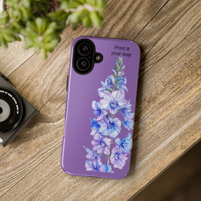 Custom cell phone tough case, Personalized Gift, July birth flower