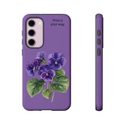 Custom cell phone tough case, Personalized Gift, February birth flower