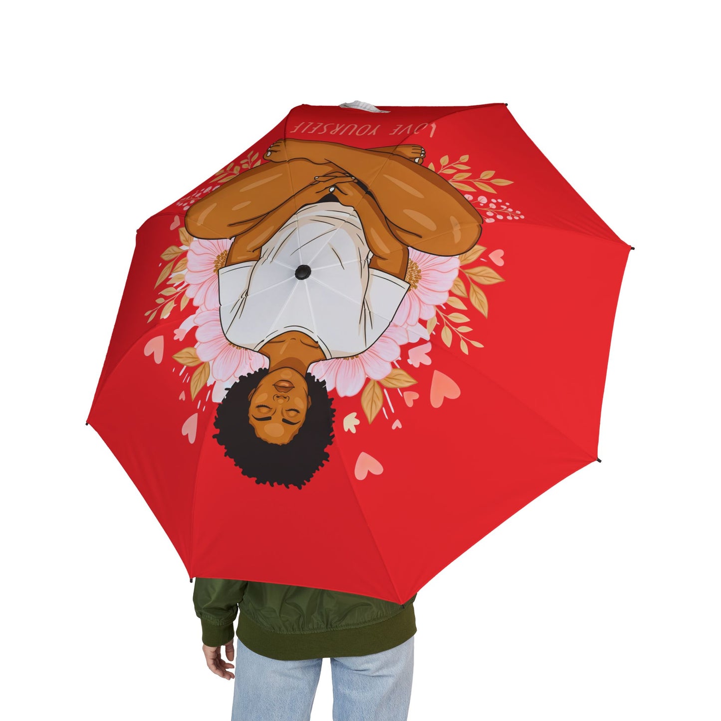 Umbrella, Chic and Stylish, Rainy Day Fashion Accessory with Automatic Open Close Button - Foldable Compact Design for Travel, Gift for Her,
