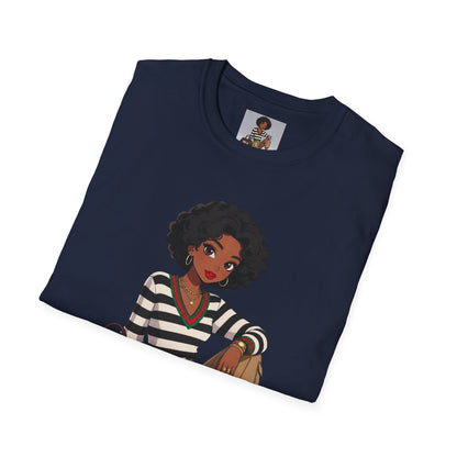 Personalizable Life Is Lifing Black Woman Graphic Tee - Two images to choose from.