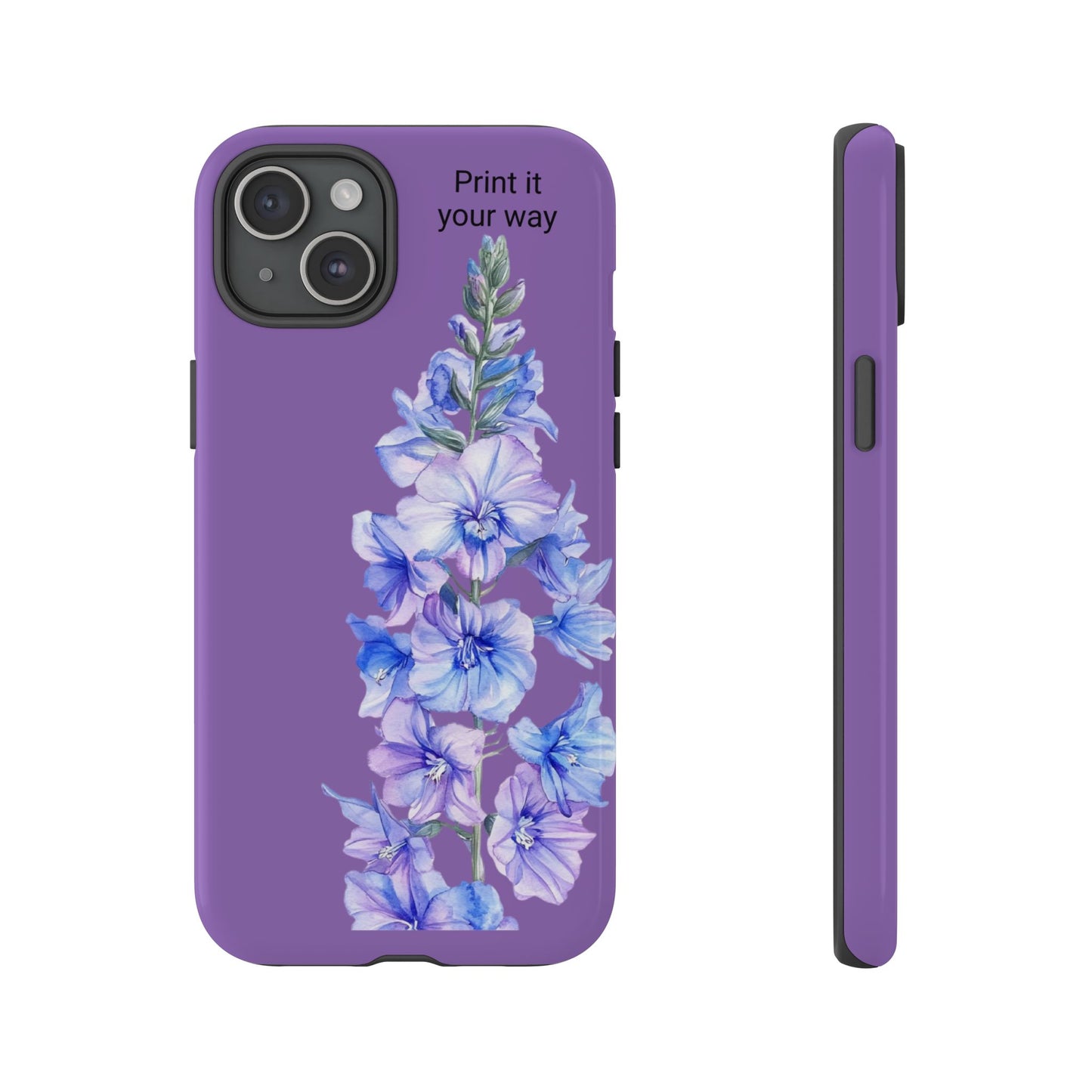 Custom cell phone tough case, Personalized Gift, July birth flower