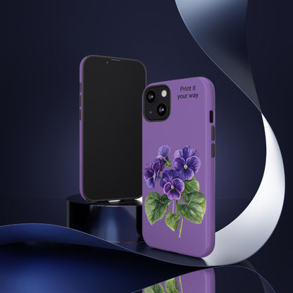 Custom cell phone tough case, Personalized Gift, February birth flower