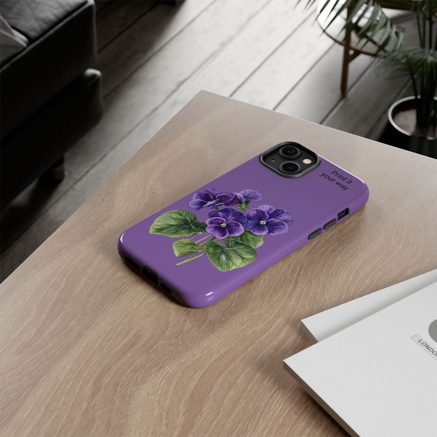 Custom cell phone tough case, Personalized Gift, February birth flower