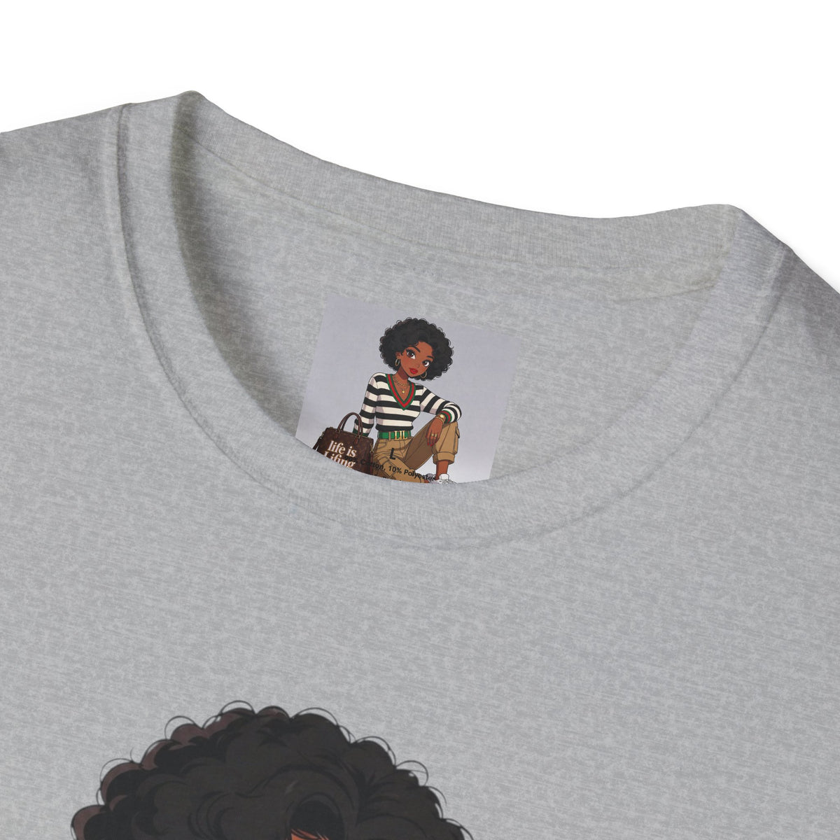 Personalizable Life Is Lifing Black Woman Graphic Tee - Two images to choose from.