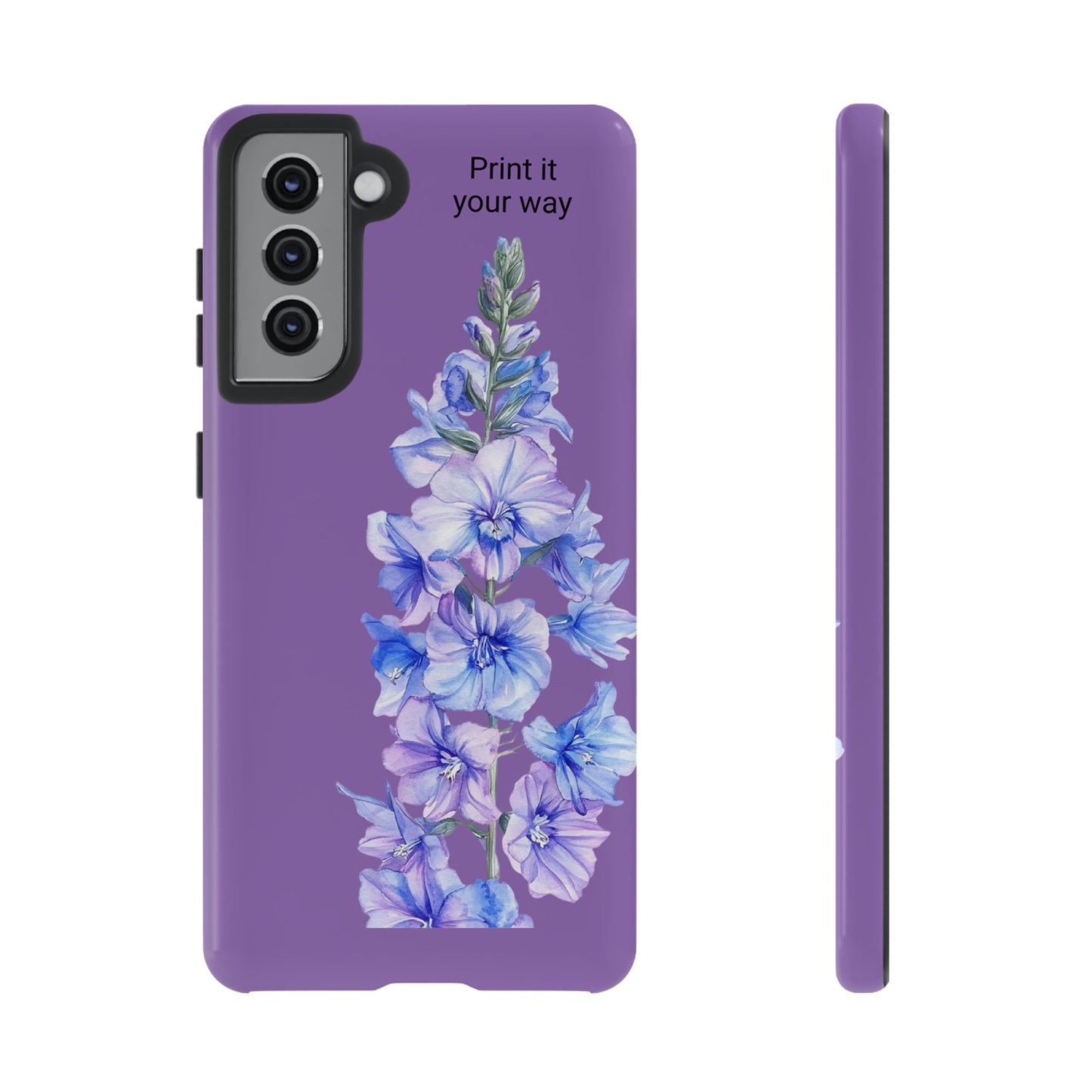 Custom cell phone tough case, Personalized Gift, July birth flower