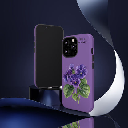 Custom cell phone tough case, Personalized Gift, February birth flower