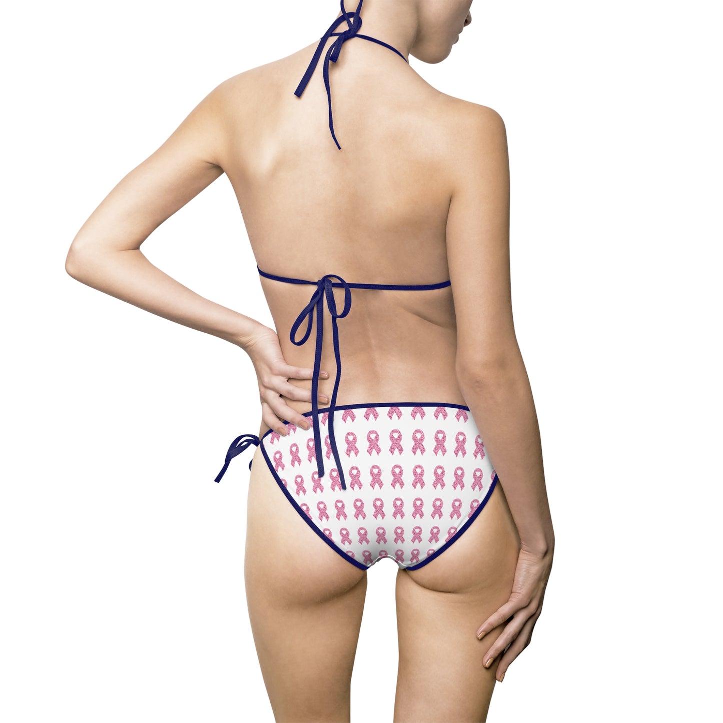Pink Awareness Ribbon Bikini Swimsuit | Breast Cancer Support Pattern