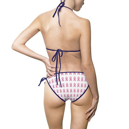 Pink Awareness Ribbon Bikini Swimsuit | Breast Cancer Support Pattern