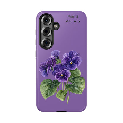 Custom cell phone tough case, Personalized Gift, February birth flower