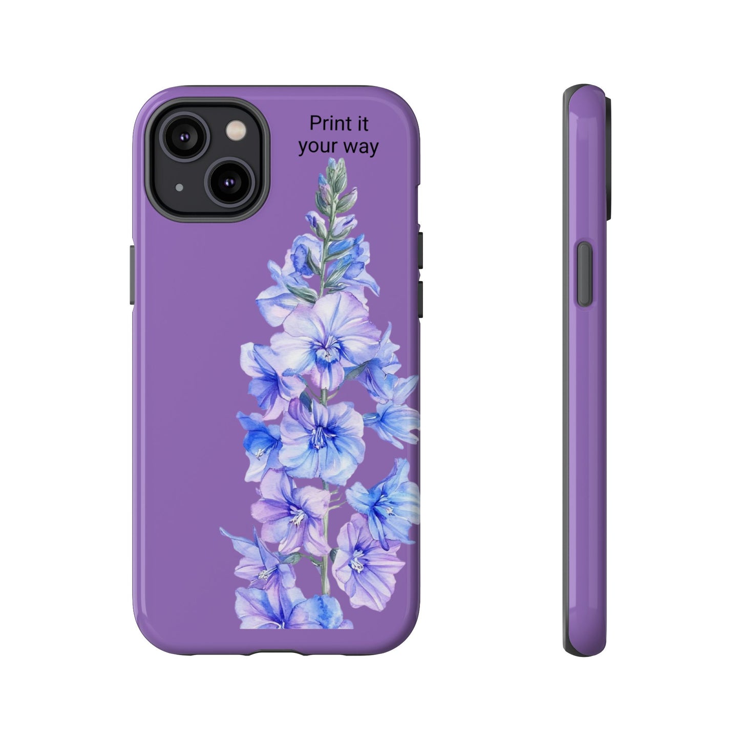 Custom cell phone tough case, Personalized Gift, July birth flower