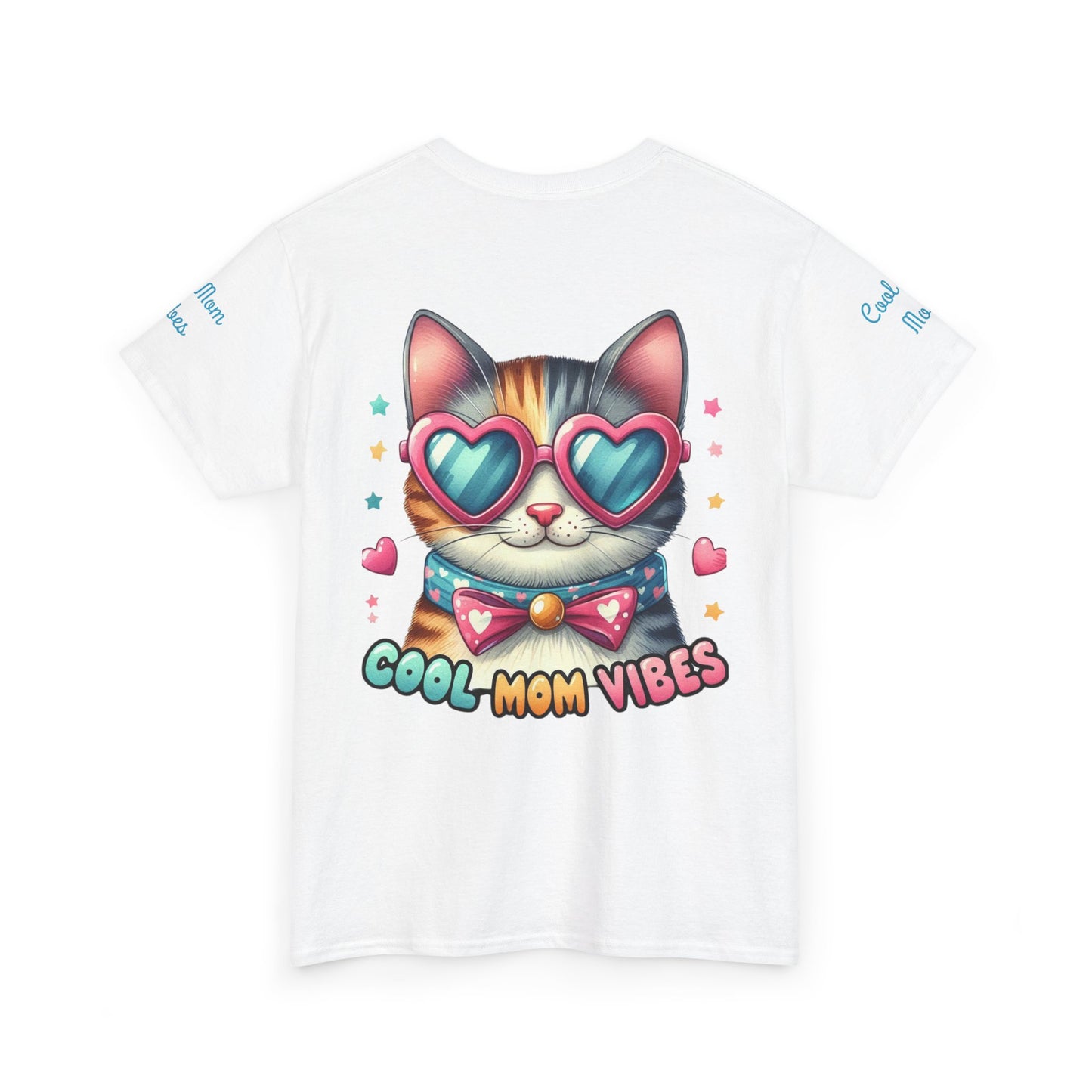 Cool Mom Vibes Cat Tee, Unisex Cotton T-Shirt, Cute Cat Shirt, Pet Lover Gift, Fun Gift for Moms, Playful Everyday Wear