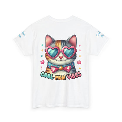 Cool Mom Vibes Cat Tee, Unisex Cotton T-Shirt, Cute Cat Shirt, Pet Lover Gift, Fun Gift for Moms, Playful Everyday Wear
