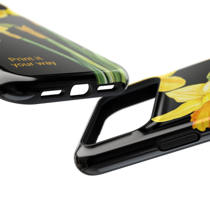 Cell Phone Cases, Daffodil March Birth Flower Impact Resistant Protective Cover, Phone Accessories, Floral Tech Gear, Birthday Gift
