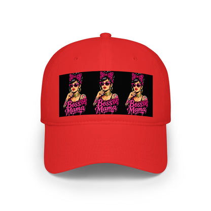 Boss Mama Low Profile Baseball Cap | Retro pop art, pink & black