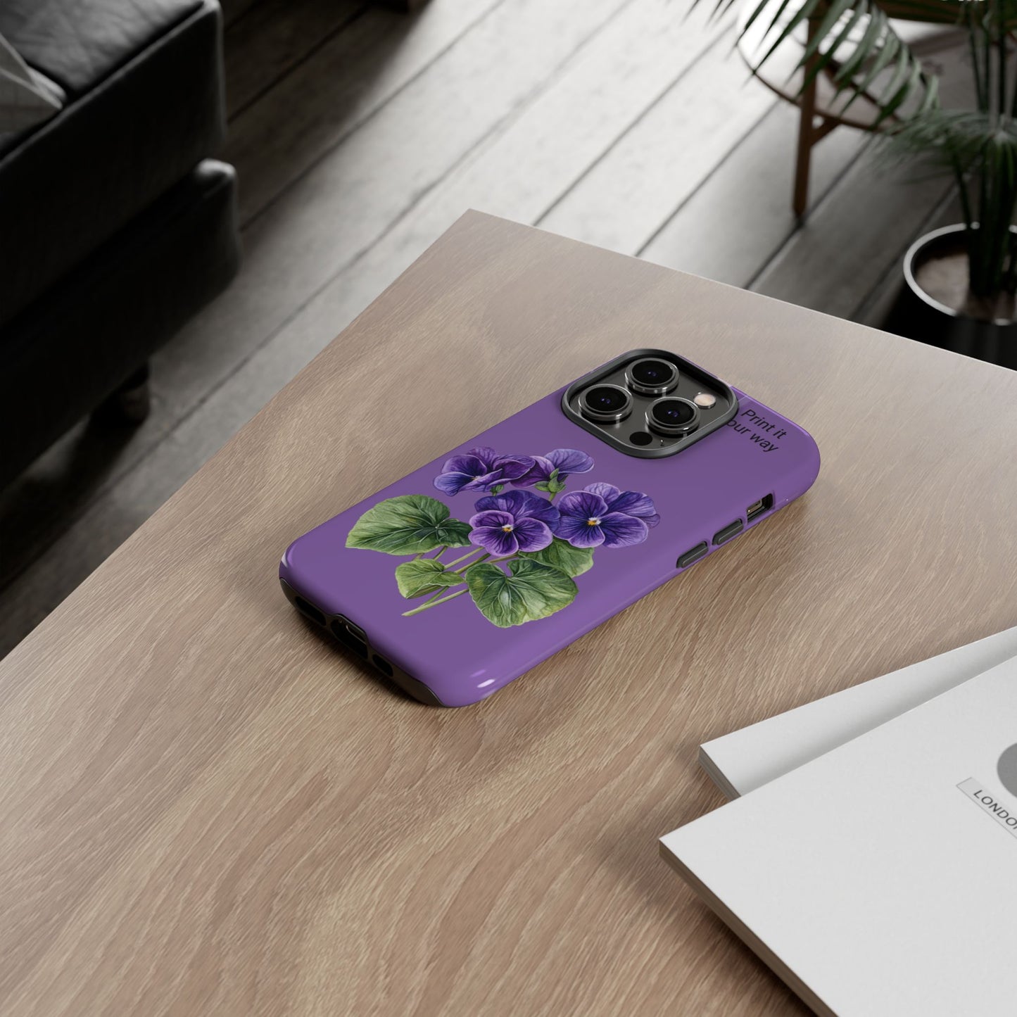 Custom cell phone tough case, Personalized Gift, February birth flower