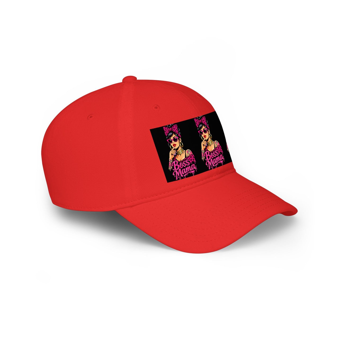Boss Mama Low Profile Baseball Cap | Retro pop art, pink & black