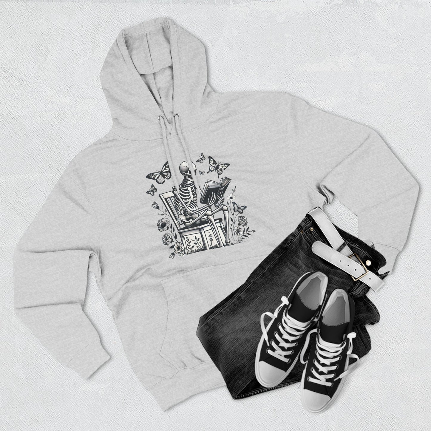 SkeletonHoodie - Perfect for Book Lovers, Readers, Unisex Sweatshirt, Relaxed Everyday Wear