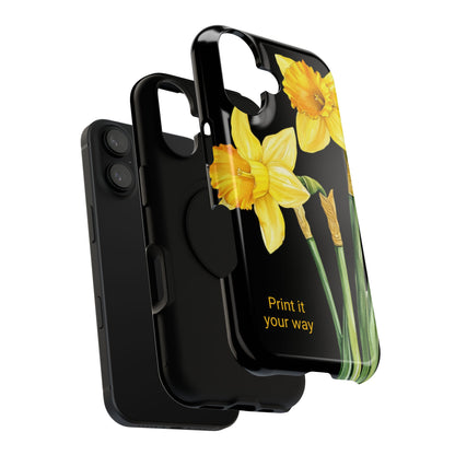Cell Phone Cases, Daffodil March Birth Flower Impact Resistant Protective Cover, Phone Accessories, Floral Tech Gear, Birthday Gift