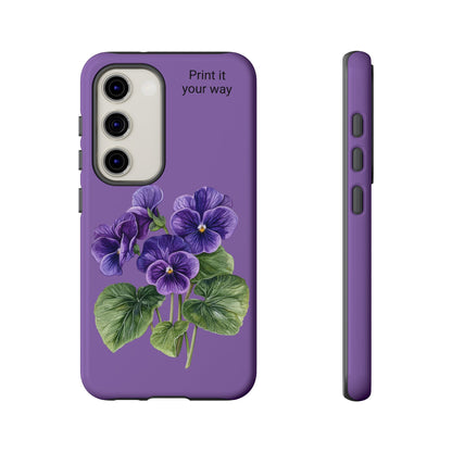 Custom cell phone tough case, Personalized Gift, February birth flower