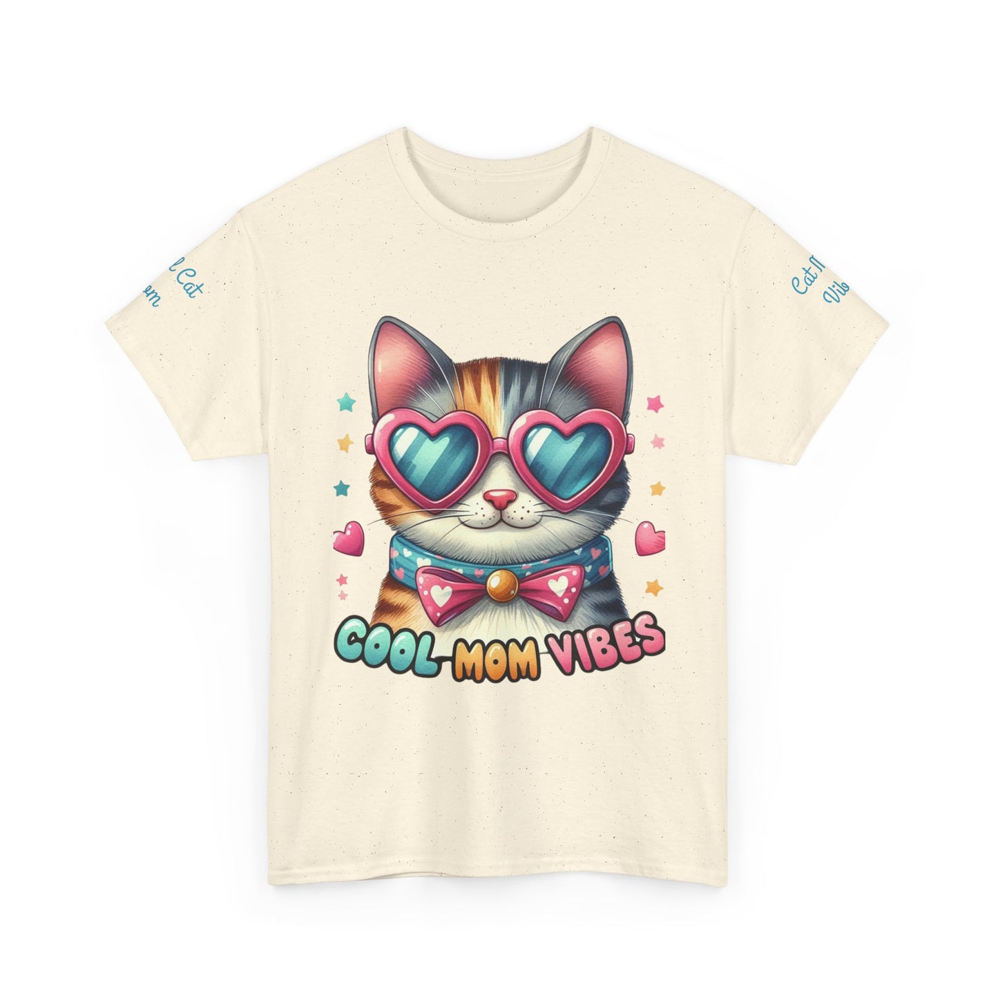 Cool Mom Vibes Cat Tee, Unisex Cotton T-Shirt, Cute Cat Shirt, Pet Lover Gift, Fun Gift for Moms, Playful Everyday Wear
