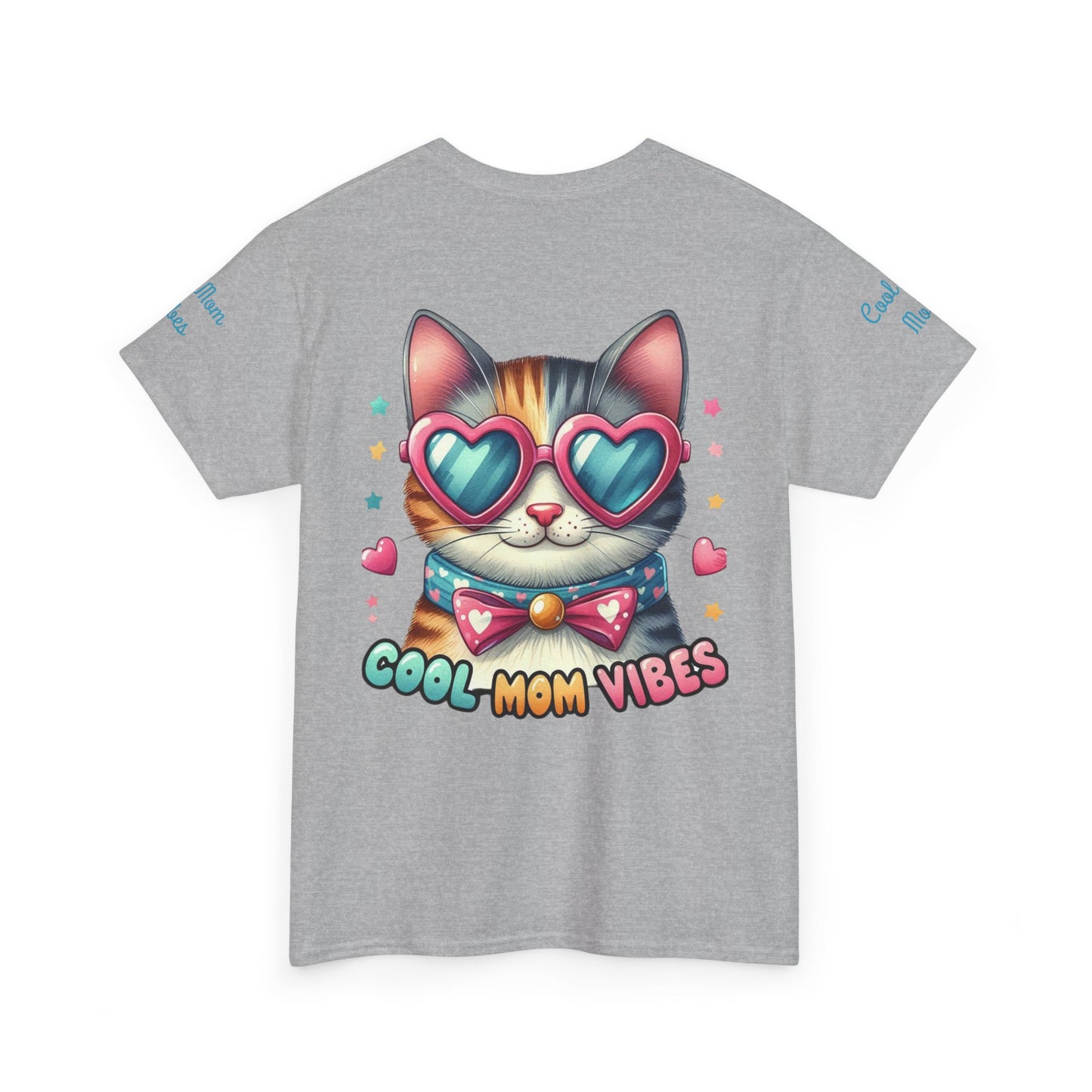 Cool Mom Vibes Cat Tee, Unisex Cotton T-Shirt, Cute Cat Shirt, Pet Lover Gift, Fun Gift for Moms, Playful Everyday Wear