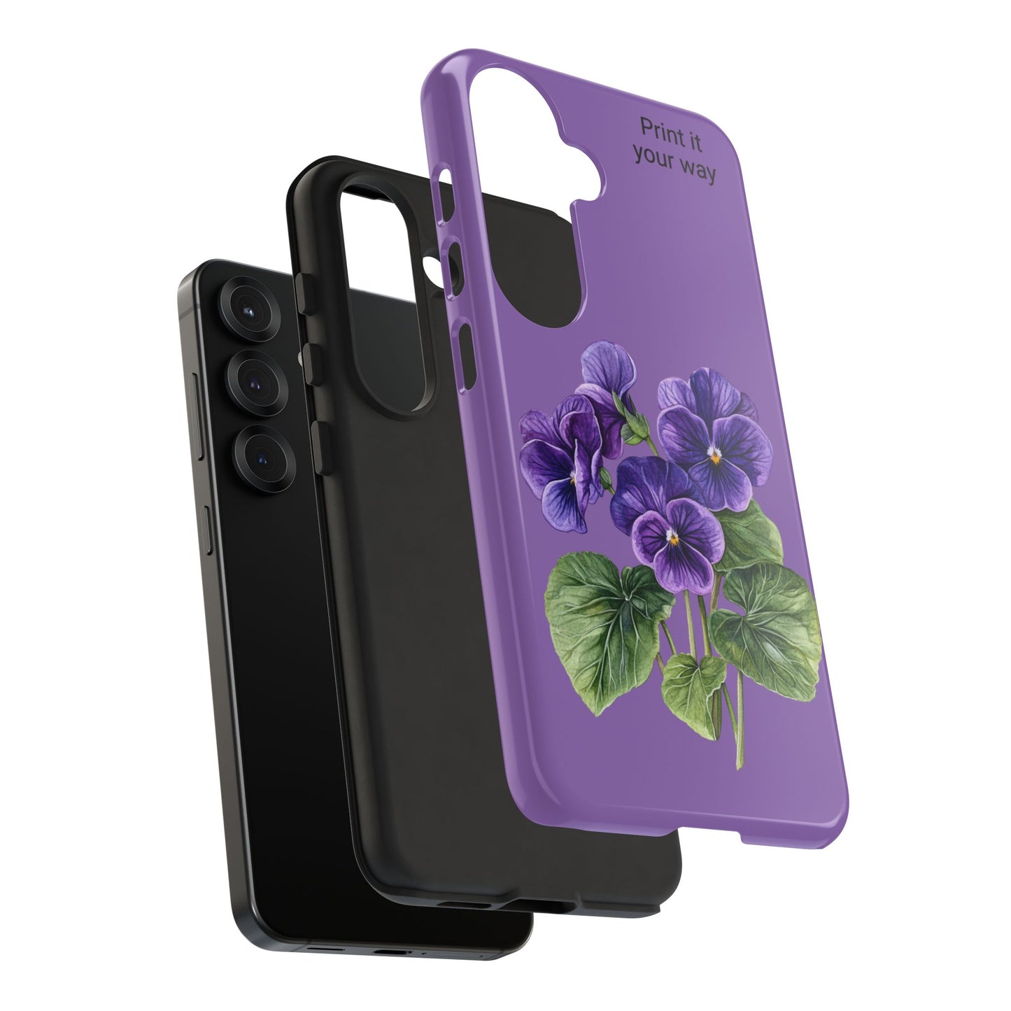 Custom cell phone tough case, Personalized Gift, February birth flower