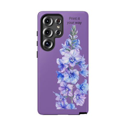 Custom cell phone tough case, Personalized Gift, July birth flower