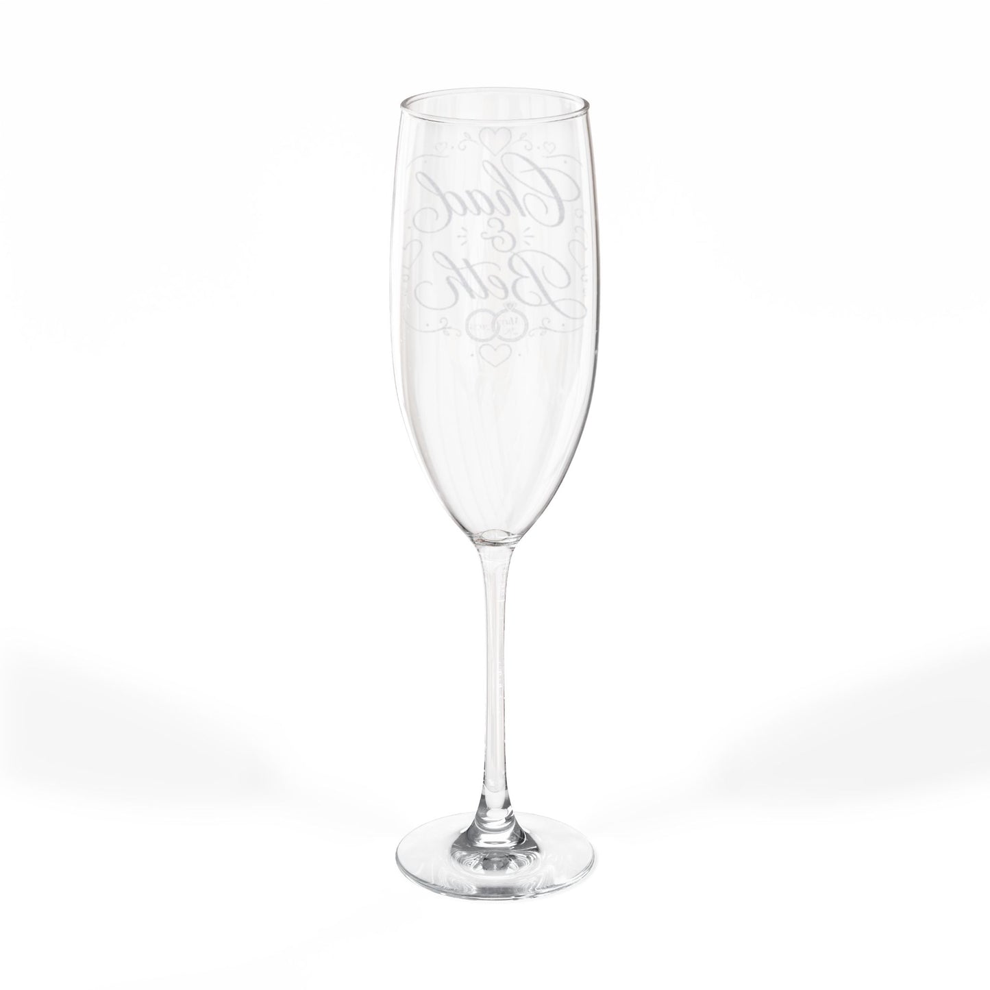 Engraved Champagne Flute, 8oz | Personalized Wedding Toast Glass