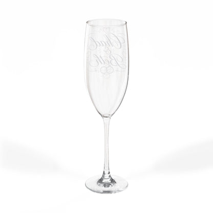 Engraved Champagne Flute, 8oz | Personalized Wedding Toast Glass