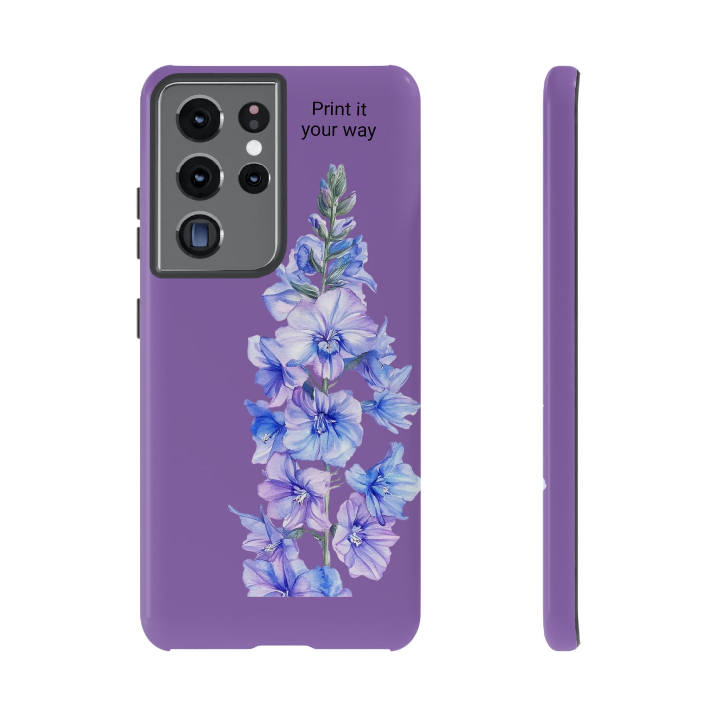 Custom cell phone tough case, Personalized Gift, July birth flower