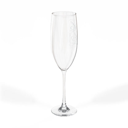 Engraved Champagne Flute, 8oz | Personalized Wedding Toast Glass