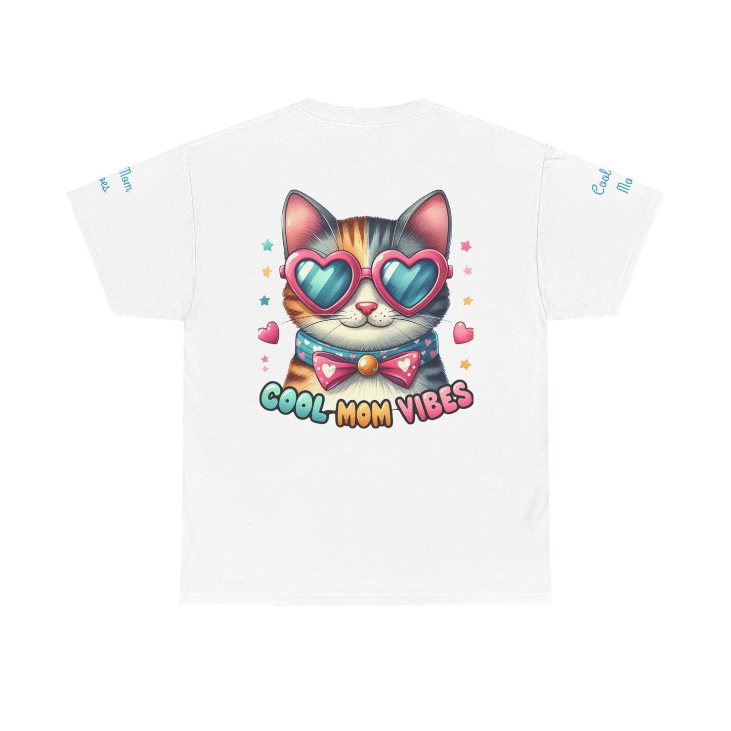 Cool Mom Vibes Cat Tee, Unisex Cotton T-Shirt, Cute Cat Shirt, Pet Lover Gift, Fun Gift for Moms, Playful Everyday Wear