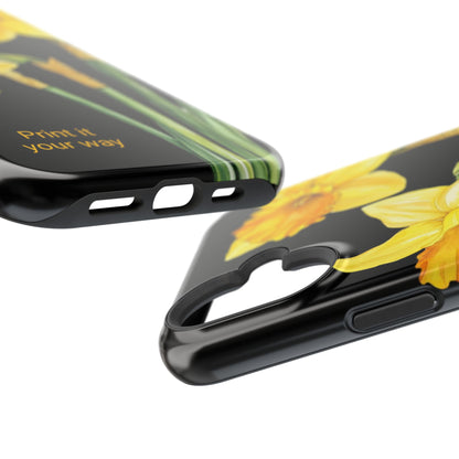 Cell Phone Cases, Daffodil March Birth Flower Impact Resistant Protective Cover, Phone Accessories, Floral Tech Gear, Birthday Gift