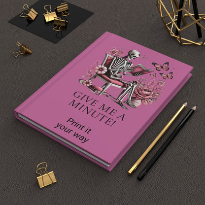 Sassy Skeleton Journal, Gothic Notebook for Writers, Cute Gift for Christmas, Birthday, Quotes Journal, Floral Sketchbook