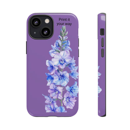 Custom cell phone tough case, Personalized Gift, July birth flower