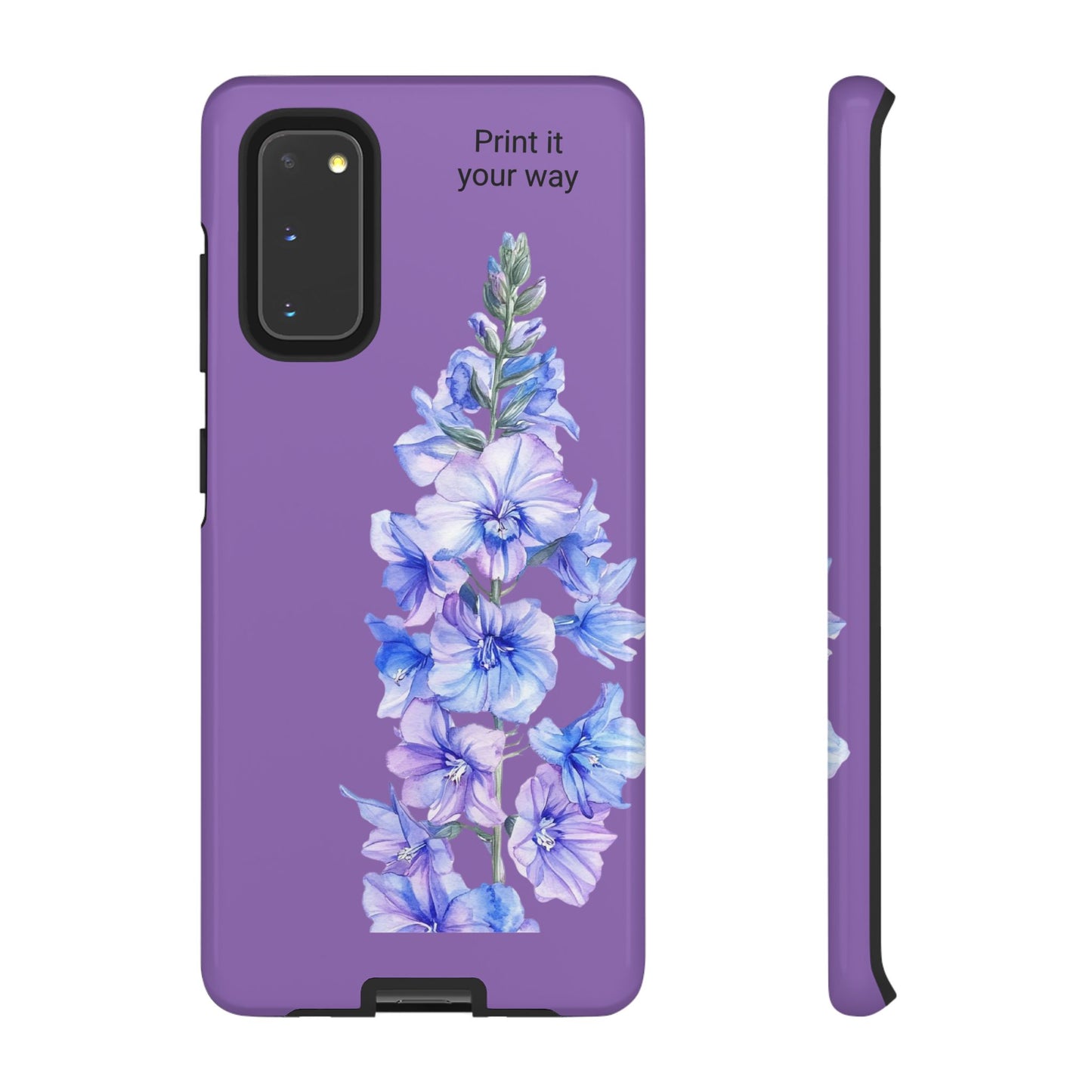 Custom cell phone tough case, Personalized Gift, July birth flower