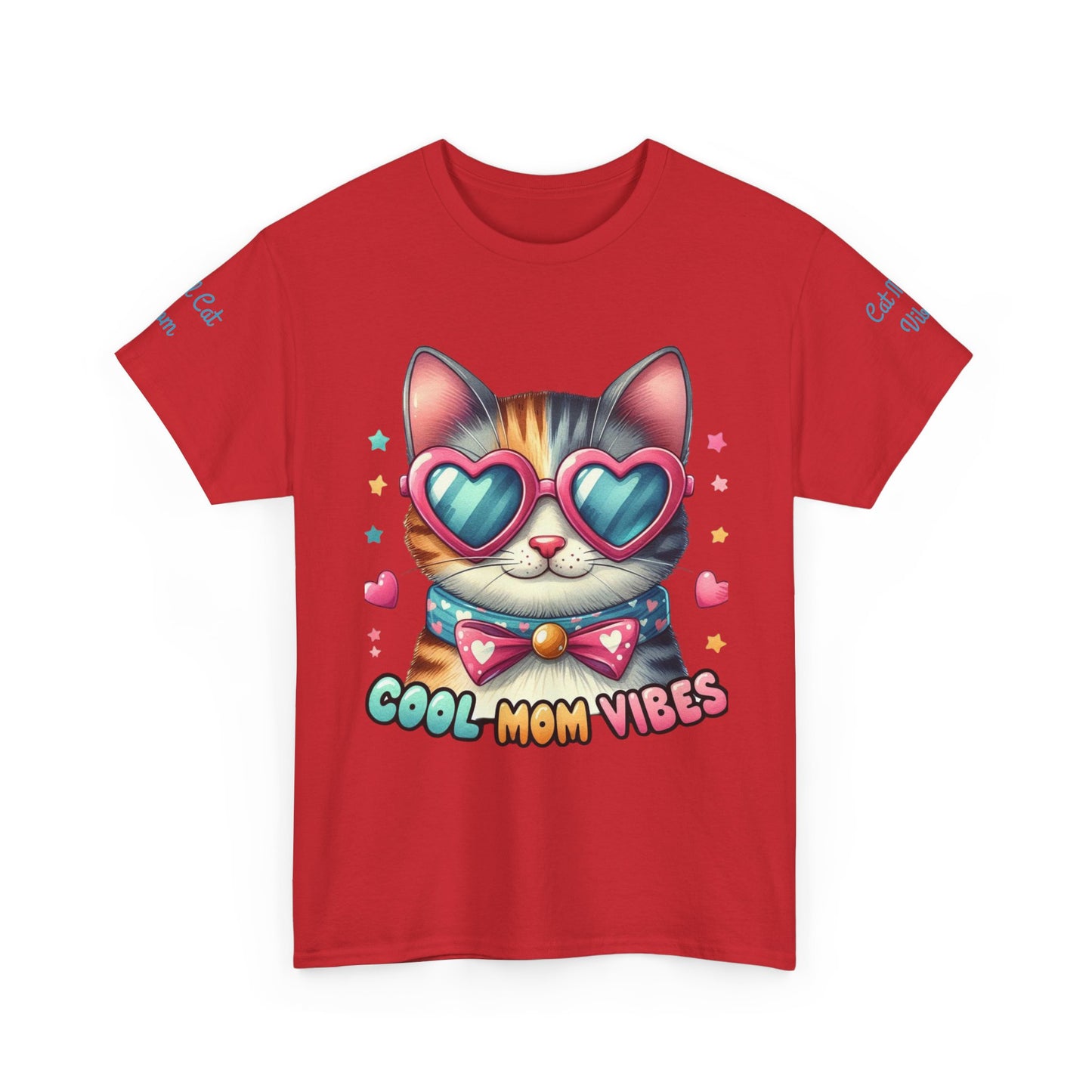 Cool Mom Vibes Cat Tee, Unisex Cotton T-Shirt, Cute Cat Shirt, Pet Lover Gift, Fun Gift for Moms, Playful Everyday Wear