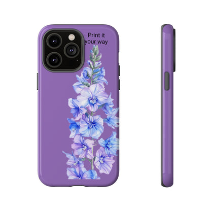 Custom cell phone tough case, Personalized Gift, July birth flower