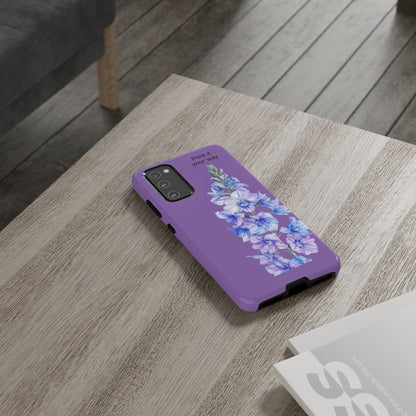 Custom cell phone tough case, Personalized Gift, July birth flower