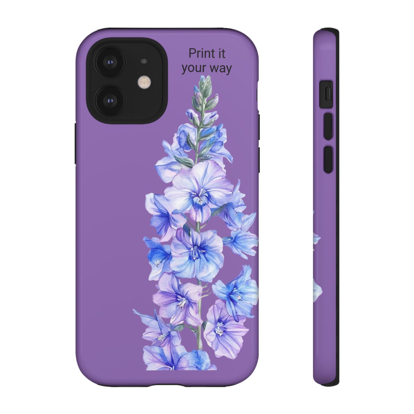 Custom cell phone tough case, Personalized Gift, July birth flower