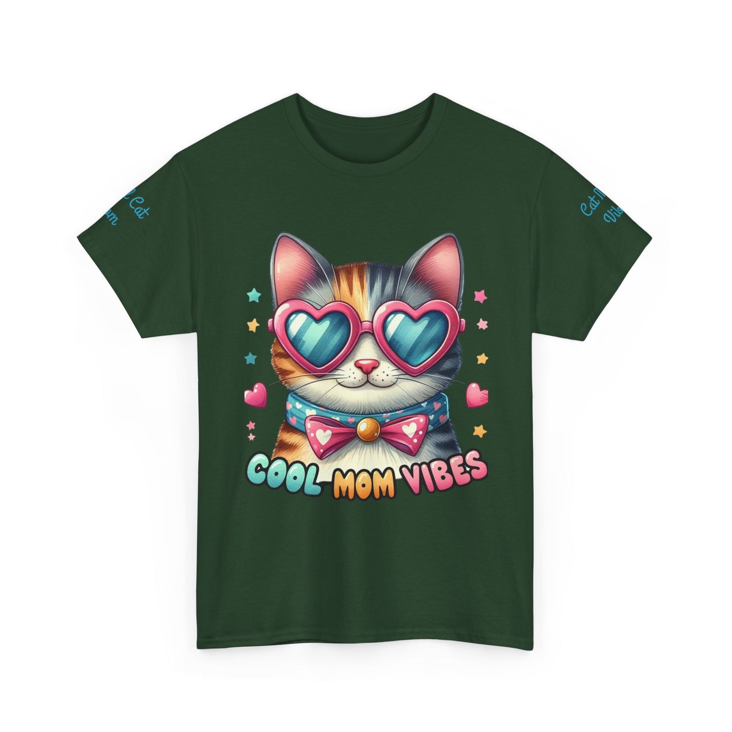 Cool Mom Vibes Cat Tee, Unisex Cotton T-Shirt, Cute Cat Shirt, Pet Lover Gift, Fun Gift for Moms, Playful Everyday Wear