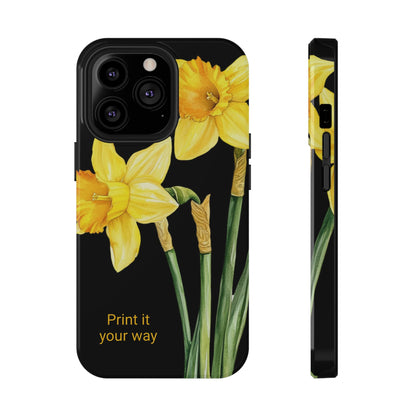 Cell Phone Cases, Daffodil March Birth Flower Impact Resistant Protective Cover, Phone Accessories, Floral Tech Gear, Birthday Gift