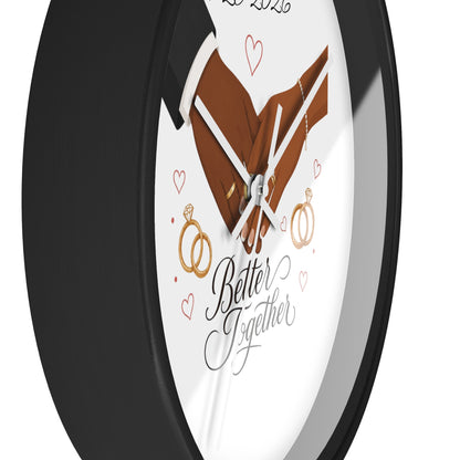 Joined Hands Wedding Rings Wall Clock | Better Together, Personalized Date