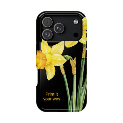 Cell Phone Cases, Daffodil March Birth Flower Impact Resistant Protective Cover, Phone Accessories, Floral Tech Gear, Birthday Gift