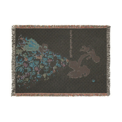 Mama & Little Ones Woven Blanket — Mother Holding Infant with Toddler Design