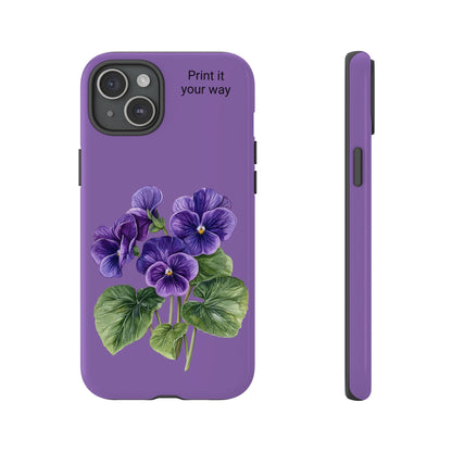 Custom cell phone tough case, Personalized Gift, February birth flower