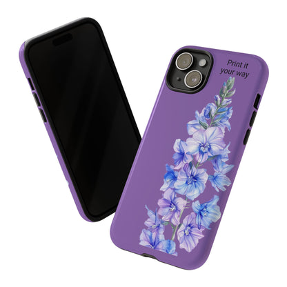 Custom cell phone tough case, Personalized Gift, July birth flower