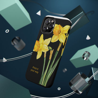 Cell Phone Cases, Daffodil March Birth Flower Impact Resistant Protective Cover, Phone Accessories, Floral Tech Gear, Birthday Gift